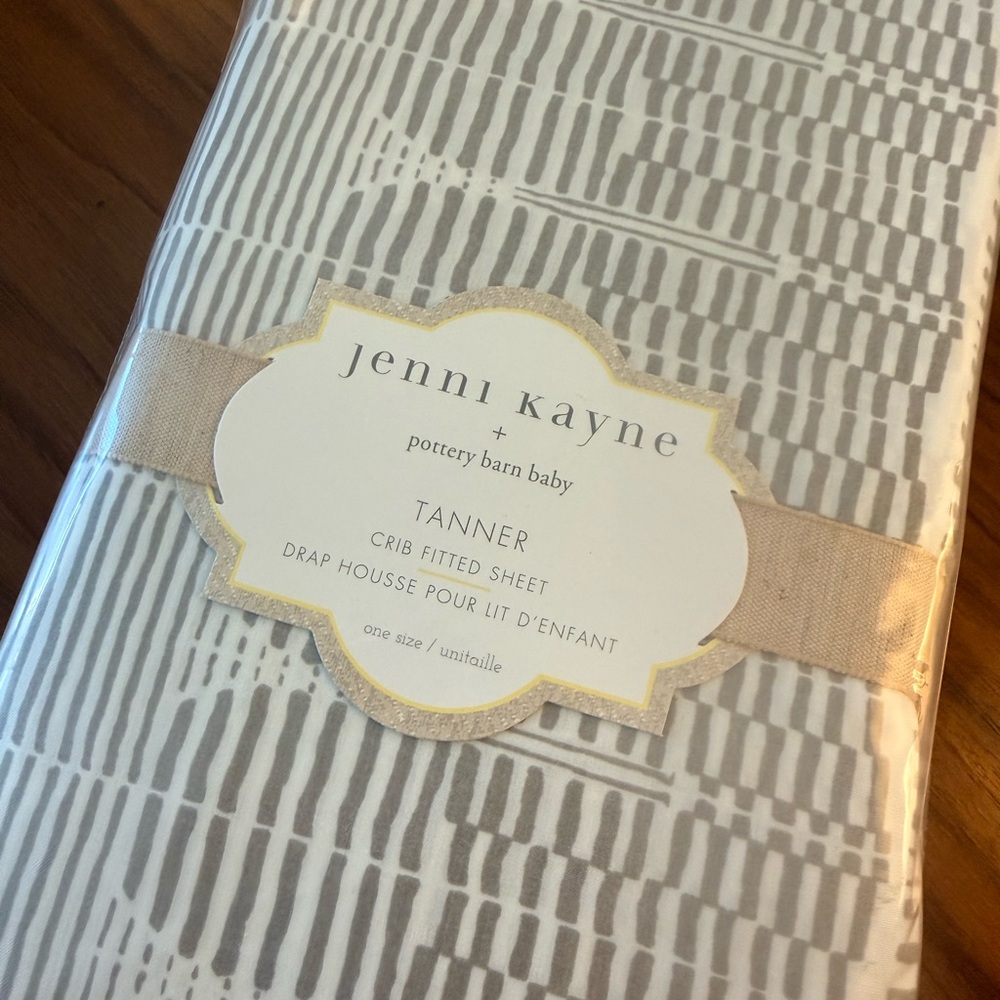 Pottery Barn Kids Gray Crib Fitted Sheet